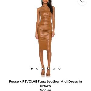 Brown faux leather nookie dress